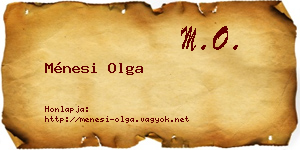 Ménesi Olga névjegykártya